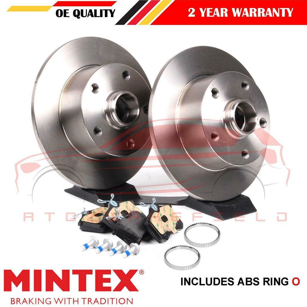 FOR AUDI A4 1995-2001 REAR AXLE MINTEX BRAKE PADS DISCS WITH ABS RING 245mm NEW