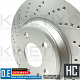 FOR AUDI A5 2.0 TDI 8TA REAR CROSS DRILLED BRAKE DISCS MINTEX PADS & WIRES 300mm