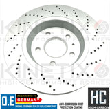 FOR AUDI A5 40 TFSI F5A REAR CROSS DRILLED BRAKE DISCS MINTEX PADS & WIRES 300mm