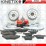 FOR AUDI A6 3.0 BiTDI FRONT REAR DRILLED PERFORMANCE BRAKE DISCS MINTEX PADS