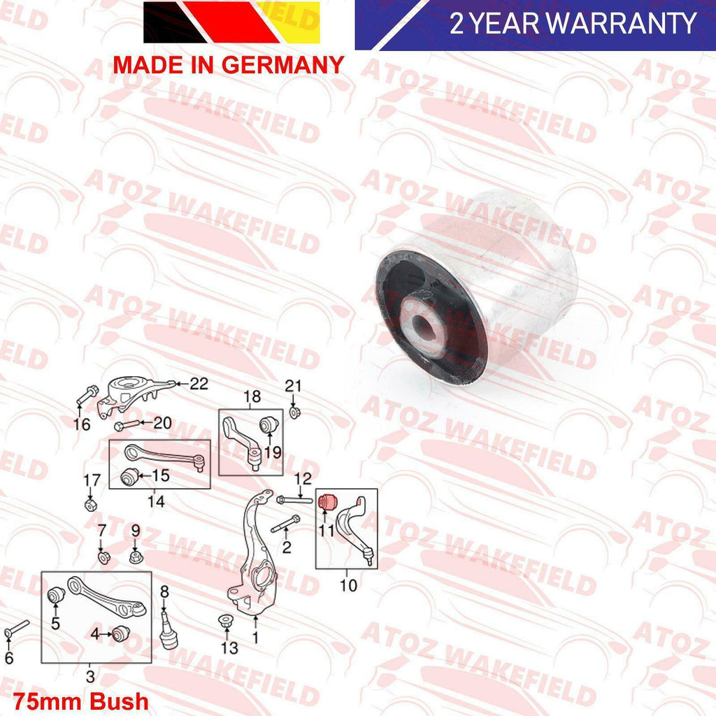 FOR AUDI A4 A5 Q5 FRONT LOWER REAR SUSPENSION WISHBONE CONTROL ARM BUSH 75mm