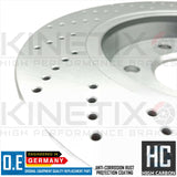 FOR AUDI Q5 2.0 TDI 8RB REAR CROSS DRILLED BRAKE DISCS BREMBO PADS & WIRES 300mm