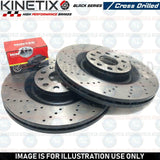 FOR AUDI A6 C6 FRONT DRILLED PERFORMANCE BRAKE DISCS MINTEX PADS SENSOR 347mm