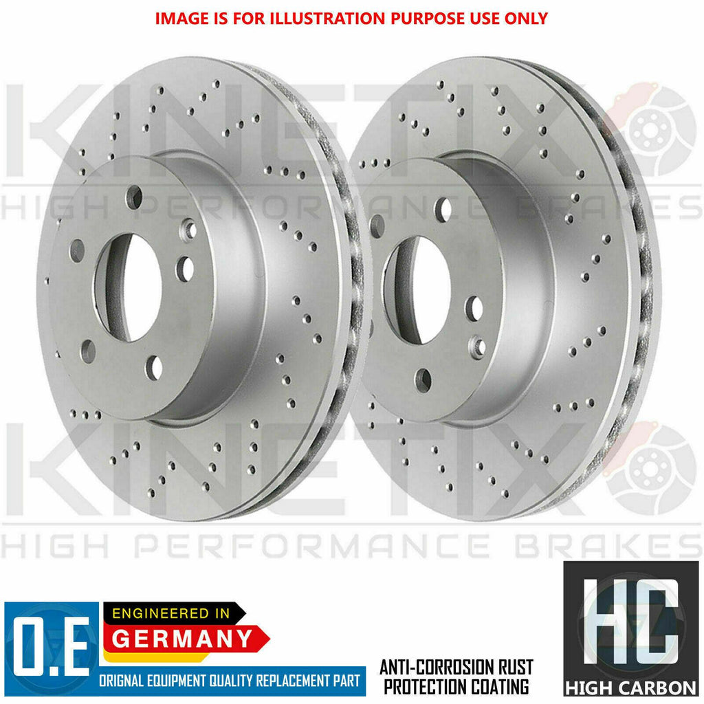 FOR AUDI A6 S6 C6 KINETIX REAR CROSS DRILLED PERFORMANCE BRAKE DISCS PAIR 330mm