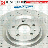 FOR VW TOUAREG 3.0 TSI REAR CROSS DRILLED KINETIX BRAKE DISCS PAIR 350mm