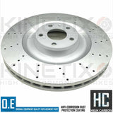 FOR AUDI A8 S8 FRONT DRILLED KINETIX PERFORMANCE HIGH CARBON BRAKE DISCS 385mm