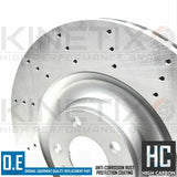 FOR AUDI A8 S6 S8 FSi 5.2 FRONT DRILLED KINETIX PERFORMANCE BRAKE DISCS 385mm HC