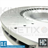 FOR AUDI A8 S8 FRONT DRILLED KINETIX PERFORMANCE HIGH CARBON BRAKE DISCS 385mm