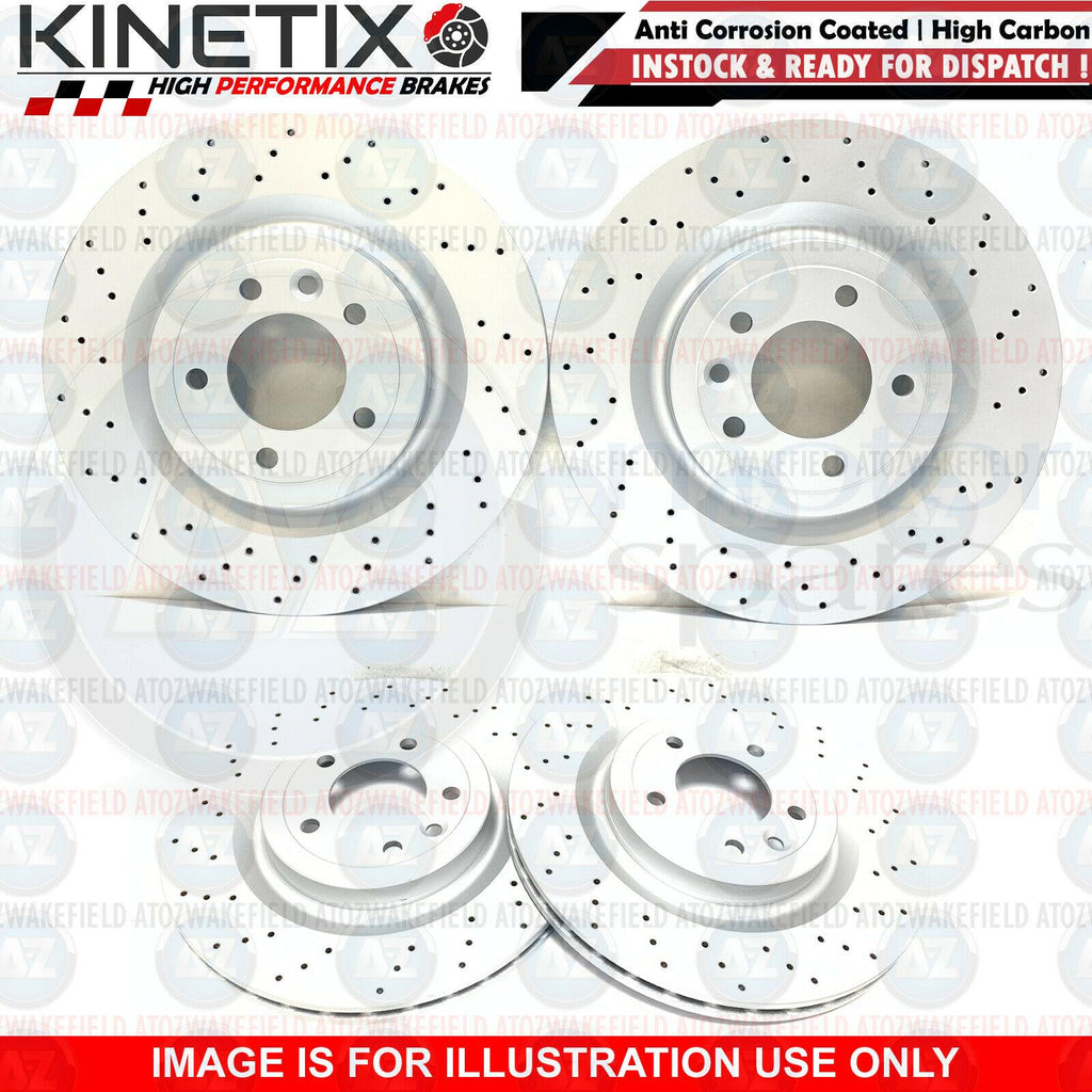 FOR AUDI A8 S8 FSI W12 FRONT REAR DRILLED PERFORMANCE BRAKE DISCS 385mm 335mm