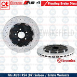 FOR AUDI RS4 B7 FRONT GENUINE BREMBO 2 PIECE FLOATING BRAKE DISCS PADS SET 365mm