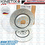 FOR AUDI RSQ3 2.5 REAR CROSS DRILLED KINETIX BRAKE DISCS MINTEX PADS SET 310mm