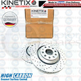 FOR AUDI RSQ3 2.5 REAR CROSS DRILLED KINETIX BRAKE DISCS MINTEX PADS SET 310mm