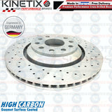 FOR AUDI RSQ3 2.5 REAR CROSS DRILLED KINETIX BRAKE DISCS MINTEX PADS SET 310mm