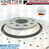 FOR AUDI RSQ3 2.5 REAR CROSS DRILLED KINETIX BRAKE DISCS MINTEX PADS SET 310mm