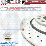 FOR AUDI RSQ3 2.5 REAR CROSS DRILLED KINETIX BRAKE DISCS MINTEX PADS SET 310mm