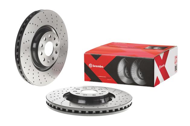 FOR AUDI S3 VW GOLF R GTI SEAT LEON CUPRA BREMBO XTRA DRILLED FRONT BRAKE DISCS