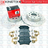 FOR SEAT LEON 2.0 CUPRA R DRILLED GROOVED REAR BRAKE DISCS BREMBO PADS 282mm