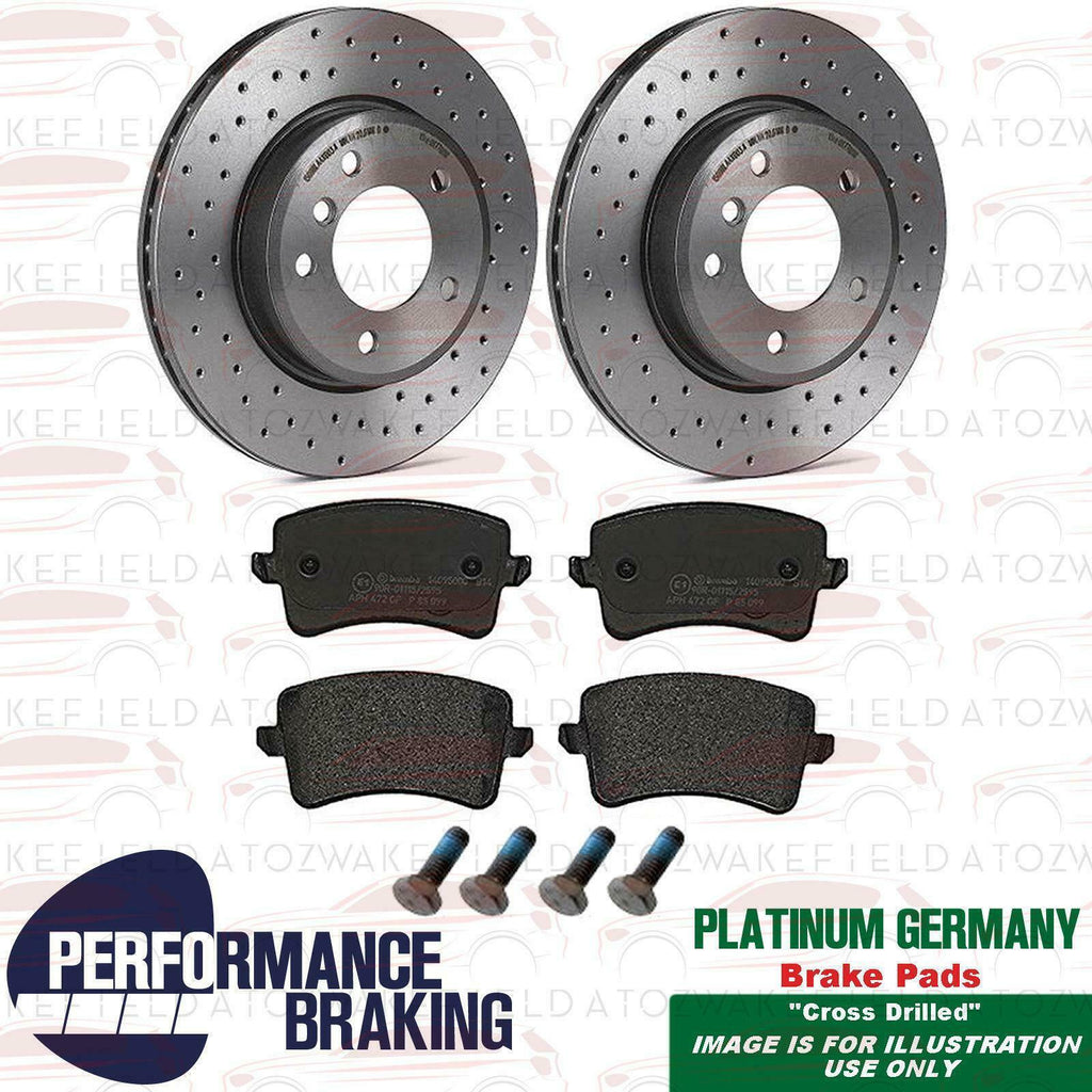 FOR AUDI SQ5 TDI QUATTRO REAR DRILLED BRAKE DISCS PLATINUM PADS 330mm