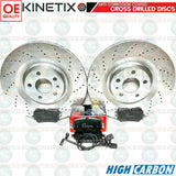 FOR AUDI Q8 55 TFSI REAR DRILLED KINETIX BRAKE DISCS APEC PADS & WEAR SENSORS