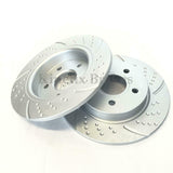 FOR AUDI TT 2.0 TFSI 06-14 DIMPLED GROOVED PERFORMANCE REAR BRAKE DISCS 286mm