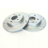 FOR AUDI TT 2.0 TDI 08-14 DIMPLED & GROOVED REAR BRAKE DISCS BREMBO PADS 286mm