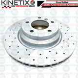 FOR BMW 130i M SPORT E81 E87 FRONT CROSS DRILLED BRAKE DISCS PAIR 330mm COATED