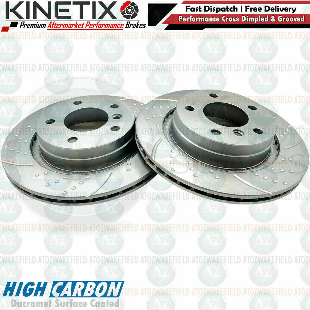 FOR BMW 3 SERIES 318Ci E46 REAR DIMPLED GROOVED PERFORMANCE BRAKE DISCS 294mm