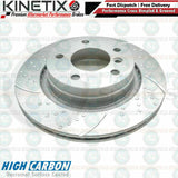 FOR BMW 3 SERIES 325i E46 REAR DIMPLED GROOVED PERFORMANCE BRAKE DISCS 294mm