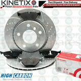 FOR BMW 3 SERIES 318Ci E46 REAR DIMPLED GROOVED BRAKE DISCS BREMBO PADS 294mm