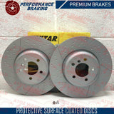 FOR BMW 3 4 SERIES DIMPLED GROOVED TEXTAR OEM FRONT BRAKE DISCS PADS 370mm