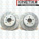 FITS BMW 440i M SPORT CROSS DRILLED HIGH CARBON FRONT BRAKE DISCS PAIR 370mm