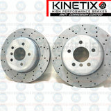 FITS BMW 440i M SPORT CROSS DRILLED HIGH CARBON FRONT BRAKE DISCS PAIR 370mm