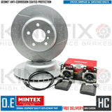 FOR BMW 335d 335i REAR GROOVED PERFORMANCE COATED BRAKE DISCS MINTEX PADS 345mm