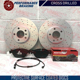 FOR BMW 5 SERIES 530d FRONT DRILLED 348mm VENTED BRAKE DISCS MINTEX PADS 10-16