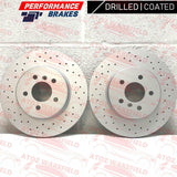 FOR BMW 5 SERIES 530d FRONT DRILLED 348mm VENTED BRAKE DISCS MINTEX PADS 10-16