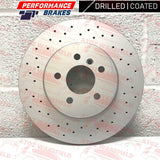 FOR BMW 5 SERIES 530d FRONT DRILLED 348mm VENTED BRAKE DISCS MINTEX PADS 10-16