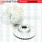 FOR BMW 535d 635d M SPORT FRONT DRILLED PERFORMANCE BRAKE DISCS PAIR 348mm