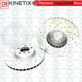 FOR BMW 535d 635d M SPORT FRONT DRILLED PERFORMANCE BRAKE DISCS PAIR 348mm