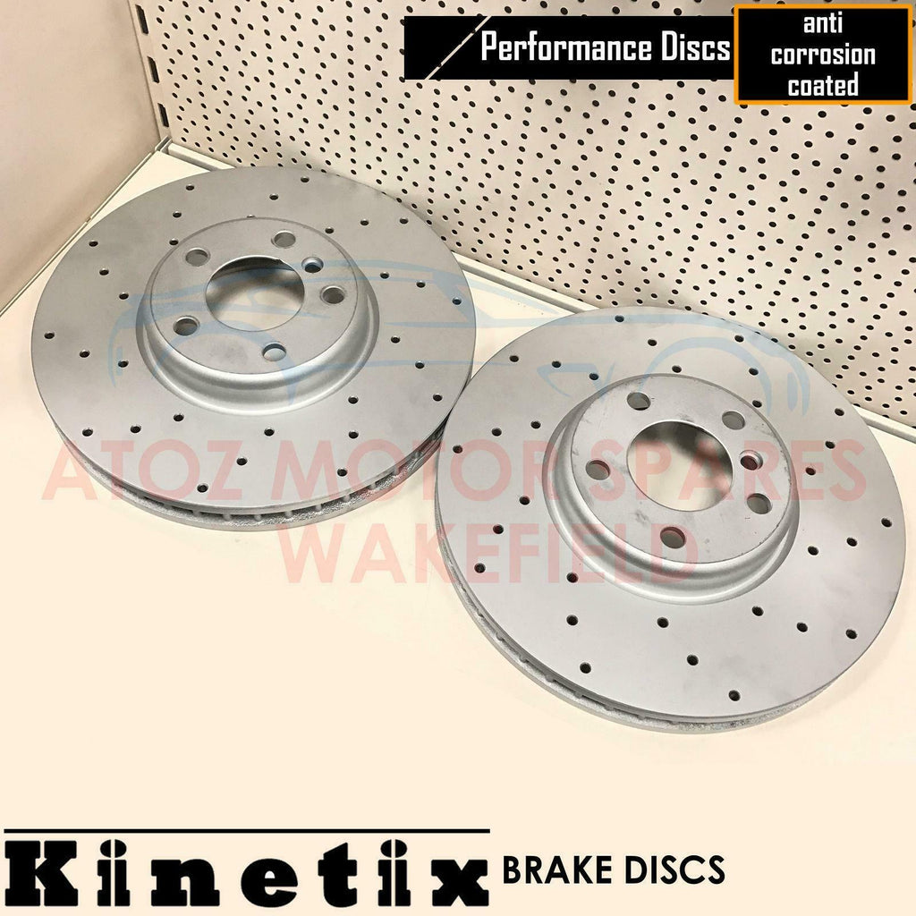 FOR BMW 5 SERIES F10 F11 520d 525d FRONT DRILLED KINETIX PERFORMANCE BRAKE DISCS