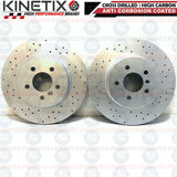 FOR BMW 530d 535d F10 F11 REAR DRILLED COATED BRAKE DISCS BREMBO PADS 345mm