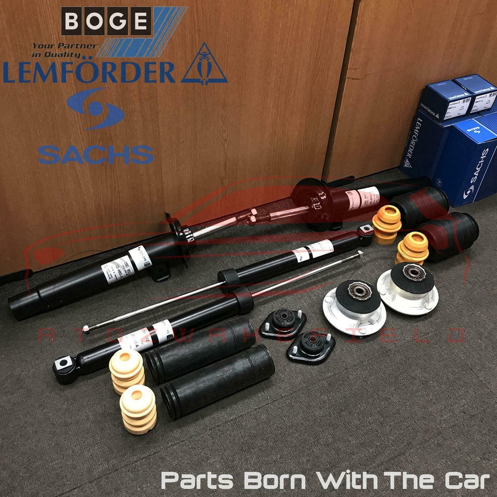 FOR BMW E46 3 SERIES FRONT REAR SHOCK ABSORBERS DUST COVERS TOP STRUT MOUNTS KIT