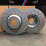 FOR BMW E60 E61 M5 5.0 FRONT LEFT RIGHT BRAKE DISCS & TEXTAR BRAKE PADS & WIRES