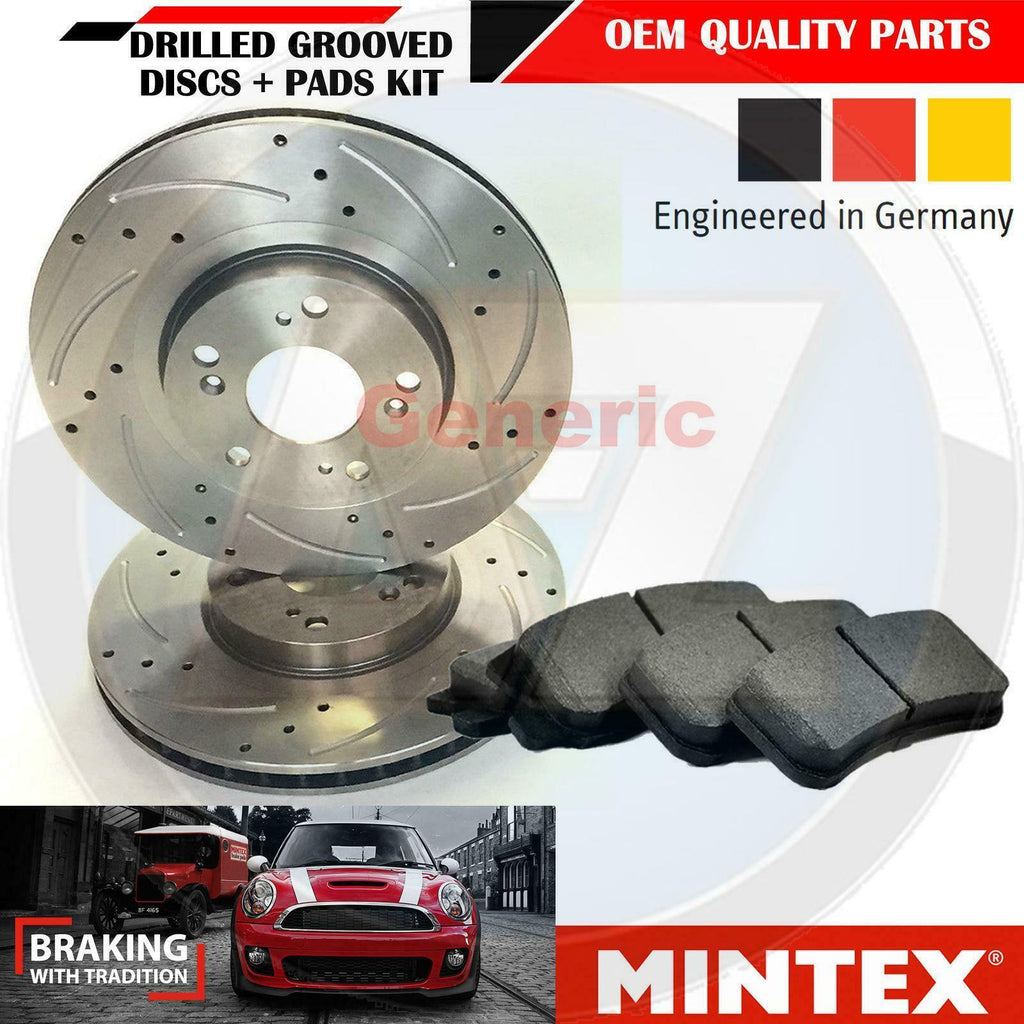 FOR BMW E90 E91 E92 E93 320d FRONT DRILLED GROOVED MINTEX BRAKE DISCS PADS 312mm