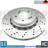 FOR BMW M3 E90 REAR LEFT RIGHT DRILLED BRAKE DISCS SET 34212283803/34212283804