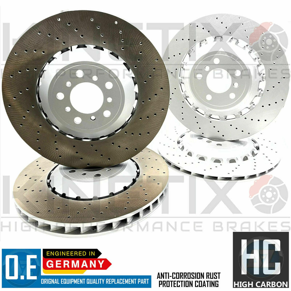 FOR BMW M5 F10 M6 F06 F12 F13 KINETIX FRONT REAR DRILLED BRAKE DISCS 400mm 396mm