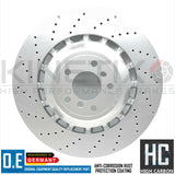 FOR BMW M5 M6 F06 F10 F12 F13 REAR LEFT RIGHT DRILLED KINETIX BRAKE DISCS 396mm