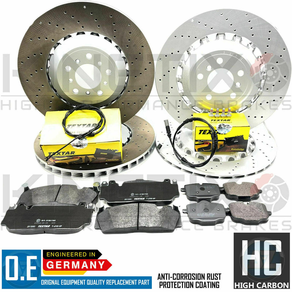 FOR BMW M5 M6 FRONT REAR BRAKE DISCS TEXTAR PADS WIRE SENSORS 400mm 396mm