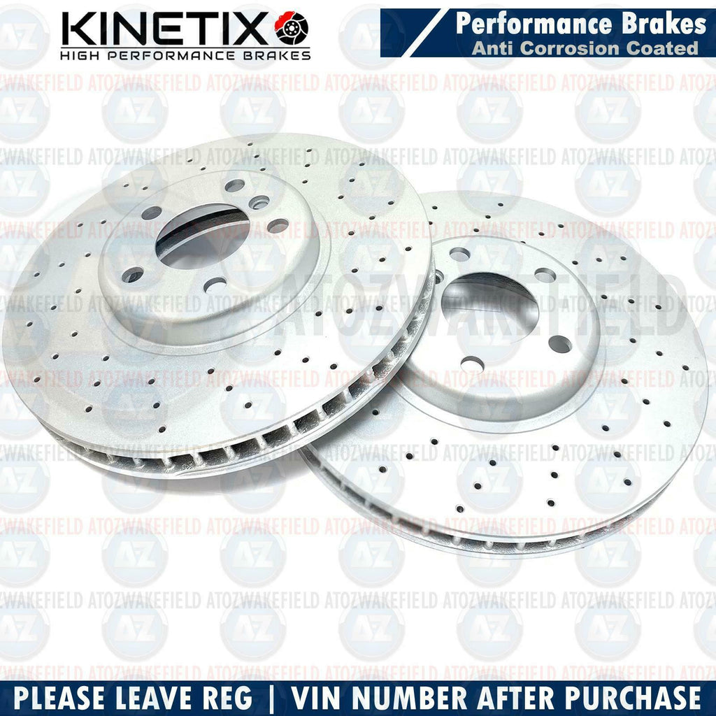 FOR BMW X2 20d M SPORT FRONT CROSS DRILLED BRAKE DISCS PAIR 330mm COATED