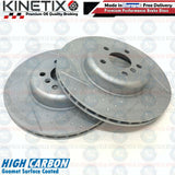 FOR BMW Z4 G29 M40i KINETIX DIMPLED & GROOVED REAR BRAKE DISCS PAIR 345mm