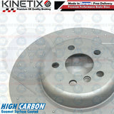 FOR BMW G21 M340d xDrive KINETIX DIMPLED & GROOVED REAR BRAKE DISCS PAIR 345mm